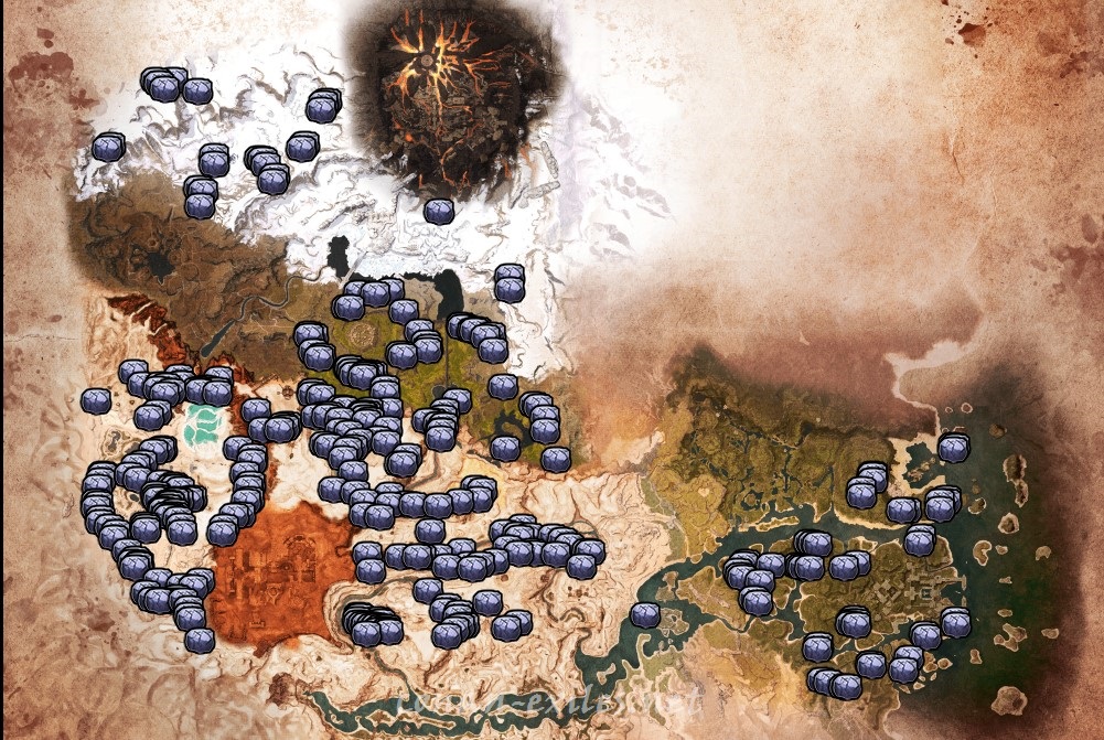 Conan exiles где найти железную руду карта